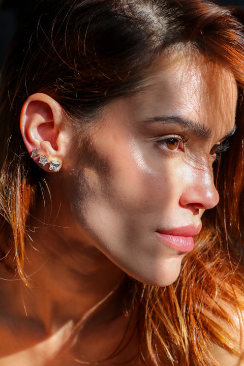Trapezoid diamond earrings