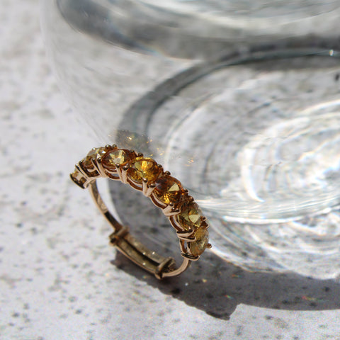 Yellow round Sapphires half eternity Candy Ring