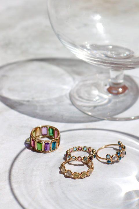 Tormaline and topaz eternity Candy ring
