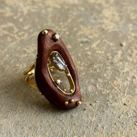 Ring INTO THE WOODS “Water” with Diamonds