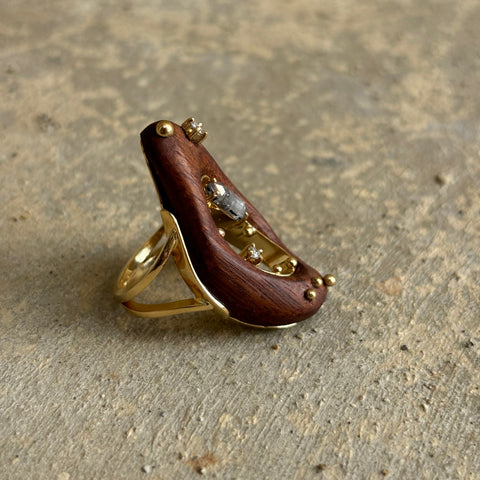 Ring INTO THE WOODS “Water” with Diamonds