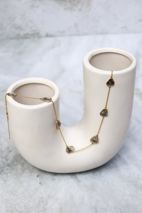 S/P Diamond slices necklace