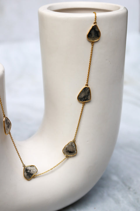 S/P Diamond slices necklace