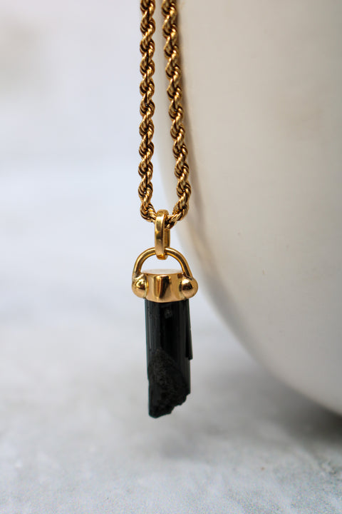 Black Tourmaline Music Pendant
