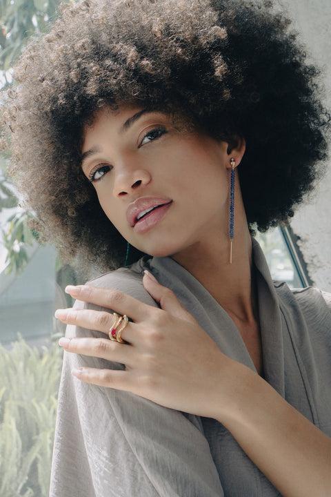 Tanzanita snake earrings
