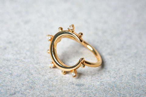 Crescent moon ring