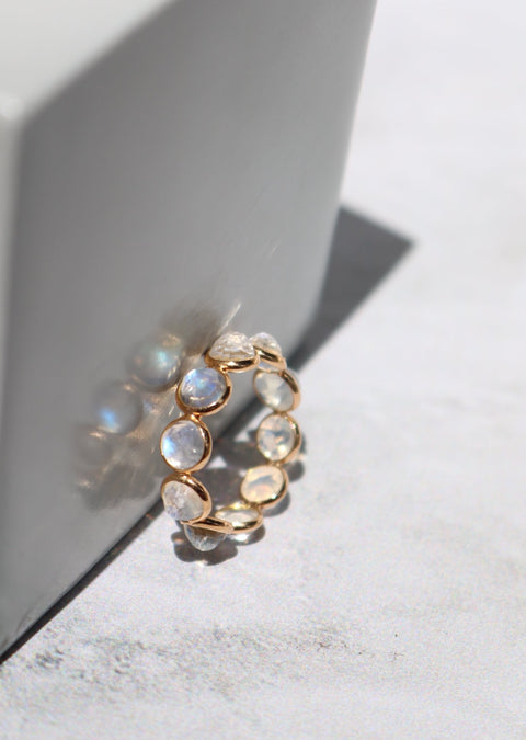 Faceted Moonstone eternity Candy ring