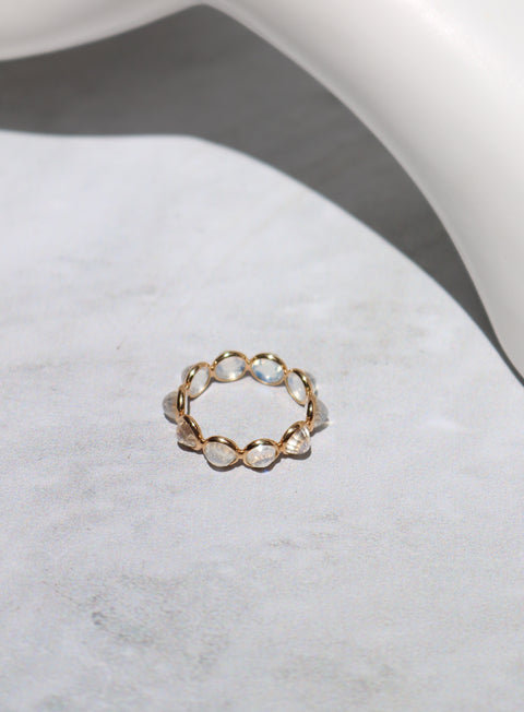 Faceted Moonstone eternity Candy ring