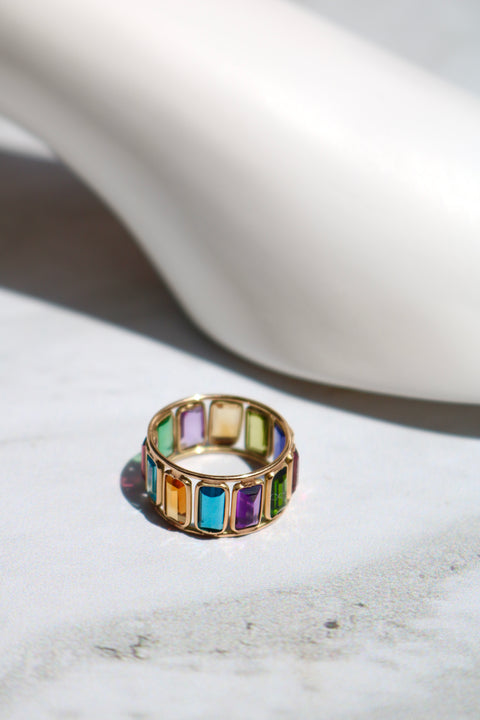 Multicolor Mix gemstones Candy ring