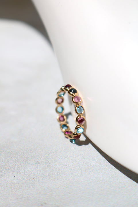 Tormaline and topaz eternity Candy ring