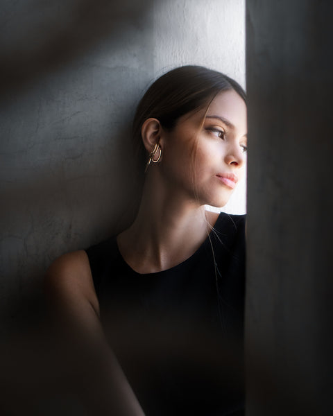 Asymmetric Giro Earrings