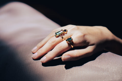 Bicolor Tourmaline SeaFoam Ring