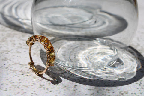 Yellow round Sapphires half eternity Candy Ring