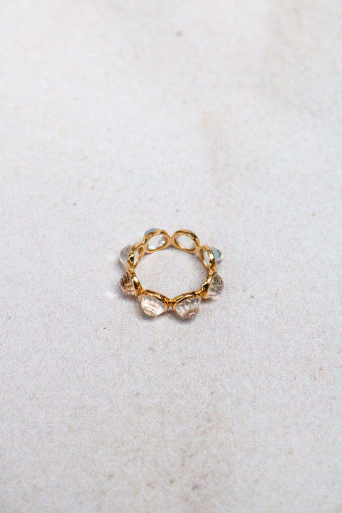 Big Faceted  Moonstone eternity Candy ring