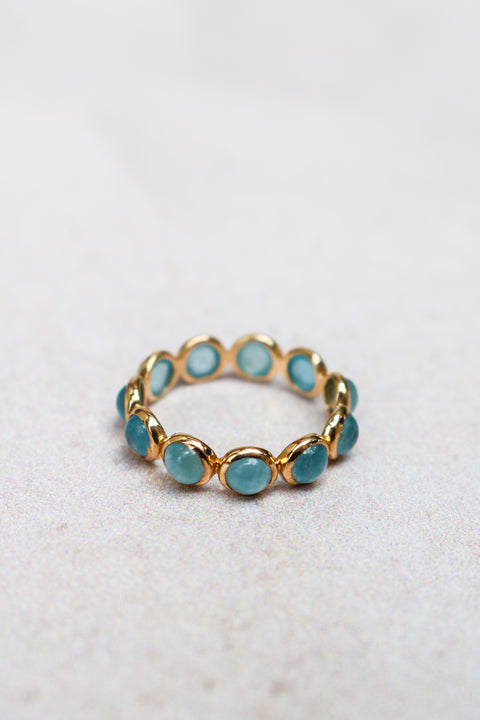 Aquamarina Milk eternity Candy Ring