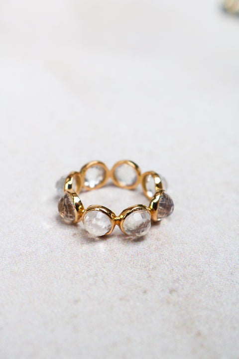 Big Faceted  Moonstone eternity Candy ring