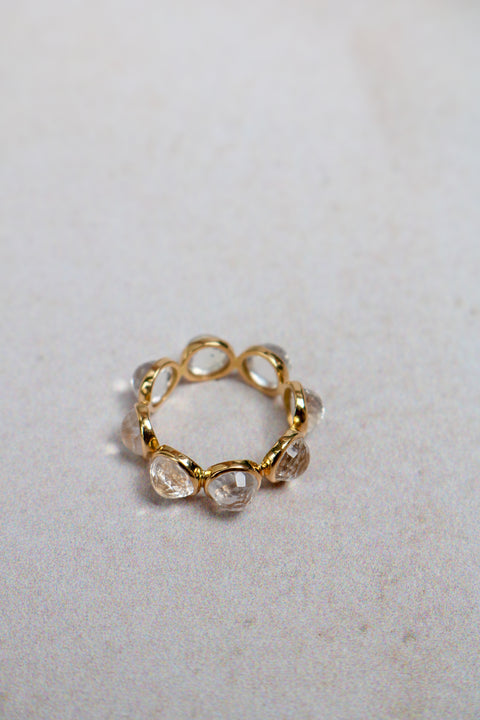 Big Faceted  Moonstone eternity Candy ring