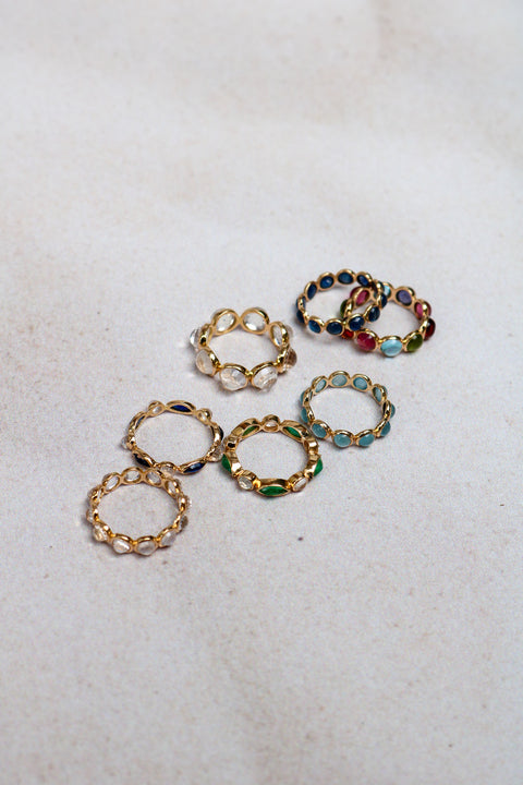 Big Faceted  Moonstone eternity Candy ring