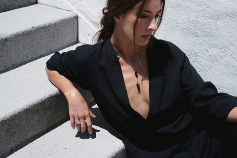 Black Tourmaline Music Pendant