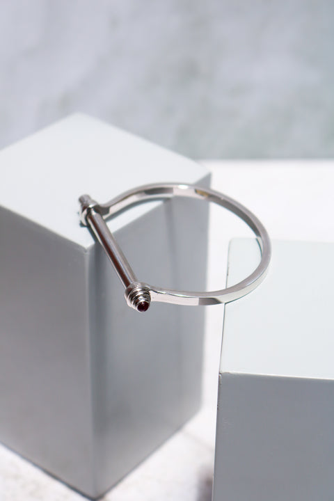 White Gold Pergamino Rigid Bracelet