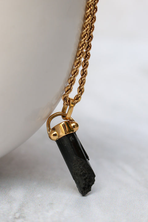 Black Tourmaline Music Pendant