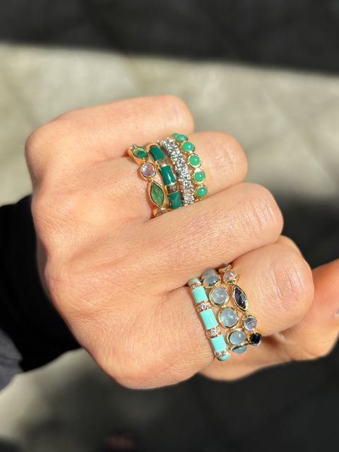Aquamarina Milk eternity Candy Ring
