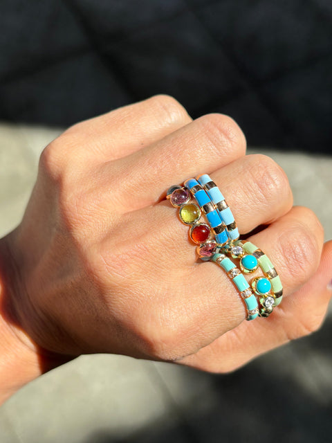 Multicolor Mix gemstones Candy Ring