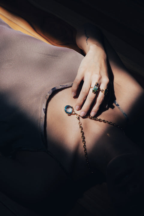 Bicolor Tourmaline SeaFoam Ring