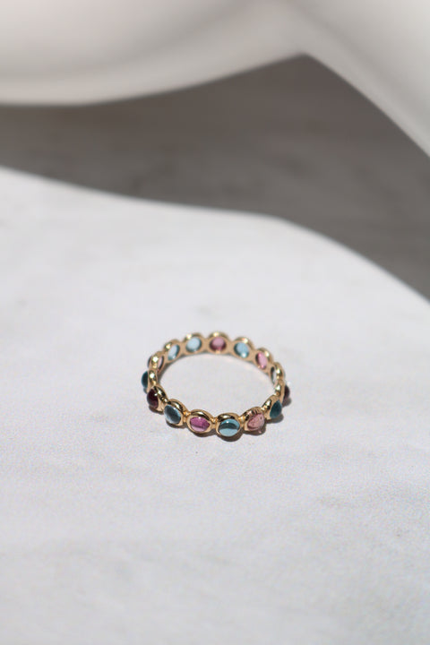 Tormaline and topaz eternity Candy ring