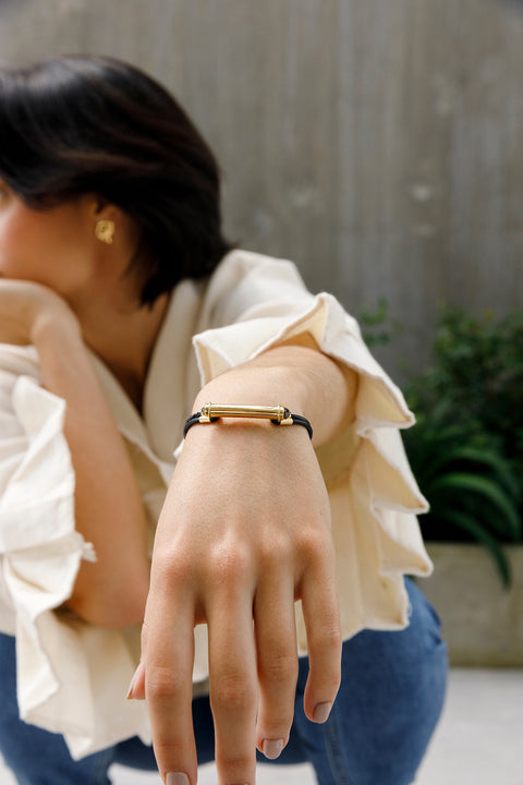 Pergamino Bracelet (Leather and Gems)
